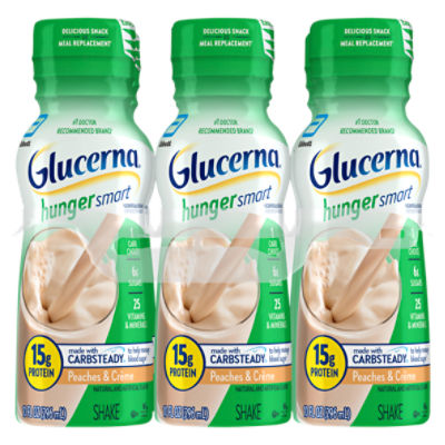 Glucerna Hunger Smart Peaches & Crème Shake, 10 fl oz, 6 count