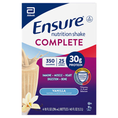 Ensure Complete Vanilla Nutrition Shake, 10 fl oz, 40 Fluid ounce