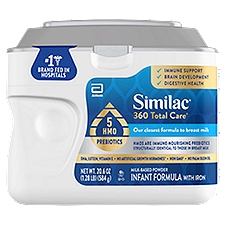 Similac 360 Total Care Milk-Based Powder Infant Formula with Iron, 20.6 oz