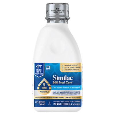 Similac 360 Total Care Milk-Based Infant Formula with Iron, 32 fl oz, 32 Fluid ounce