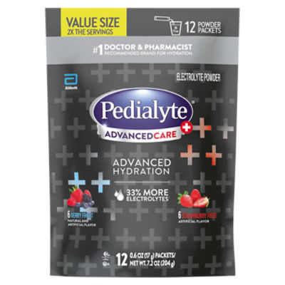 Pedialyte AdvancedCare Plus Electrolyte Solution Powder Berry Freeze/Berry Frost