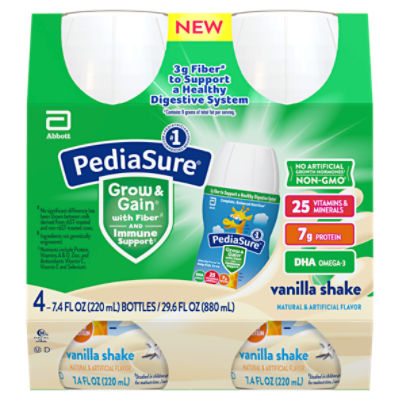 PediaSure Grow & Gain with Fiber Nutrition Shake - Vanilla, 29.6 Fluid ounce