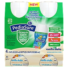 PediaSure Grow & Gain with Fiber Nutrition Shake - Vanilla, 29.6 Fluid ounce