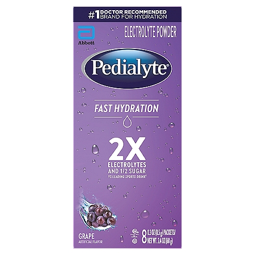 Pedialyte Fast Hydration Electrolyte Powder Powder Grape