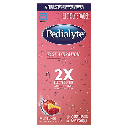 Pedialyte Fast Hydration Electrolyte Powder Powder Fruit Punch