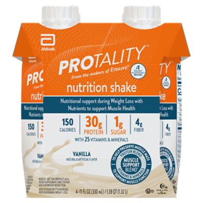 Protality Vanilla Nutrition Shake, 11 fl oz, 4 count