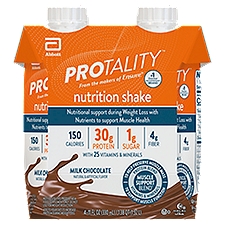 Protality Milk Chocolate Nutrition Shake, 11 fl oz, 4 count