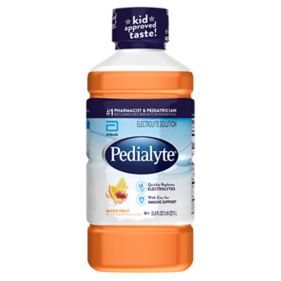 Pedialyte Mixed Fruit Electrolyte Solution, 33.8 fl oz