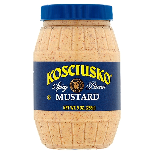 Kosciusko Spicy Brown Mustard's award-winning old world flavor is a zesty addition to sandwiches, meat dishes and recipes.