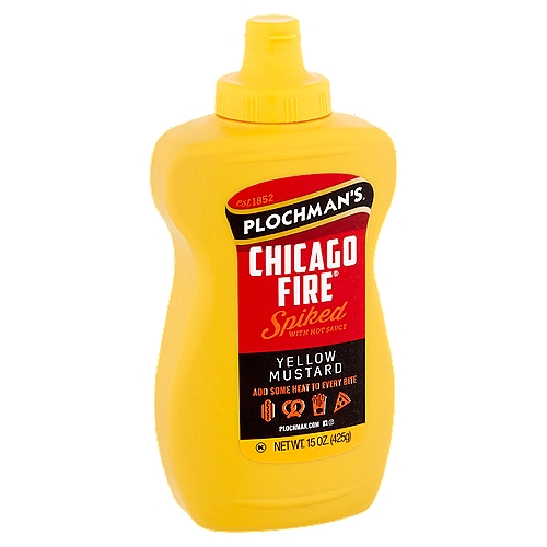 Plochman's Chicago Fire Spiked with Hot Sauce Yellow Mustard, 15 oz