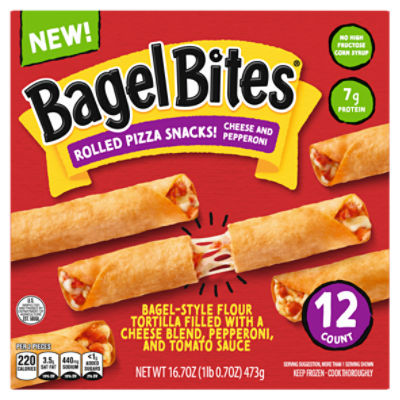 Bagel Bites Cheese and Pepperoni Rolled Pizza Snacks!, 12 count, 16.7 oz