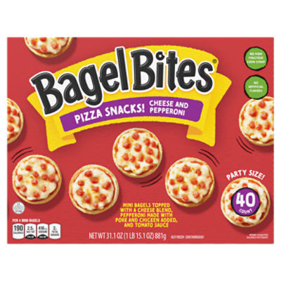 Ore Ida Bagel Bites Cheese & Pepperoni Mini Bagels Pizza Snack Party