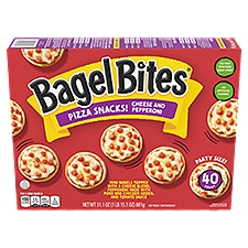 Ore Ida Bagel Bites Cheese & Pepperoni Mini Bagels Pizza Snack Party Size, 40 count, 31.1 oz