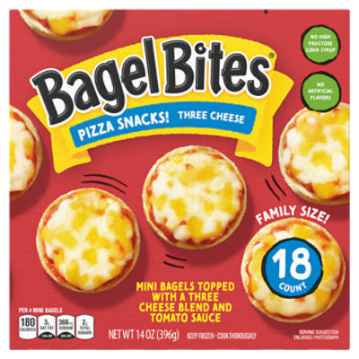 Bagel Bites Three Cheese Mini Bagel Pizza Snacks, 18 ct Box