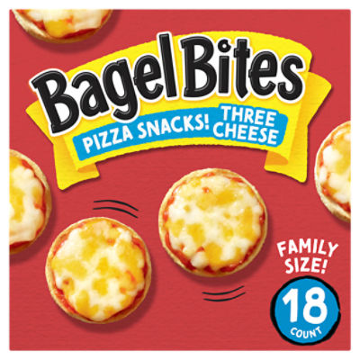 Bagel Bites Three Cheese Pizza Snacks! Family Size!, 18 count, 14 oz, 14 Ounce