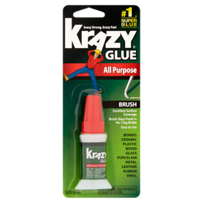 Krazy Glue All Purpose Brush Glue, 0.18 oz