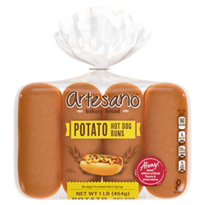 Artesano Potato Hot Dog Buns, 8 count, 1 lb