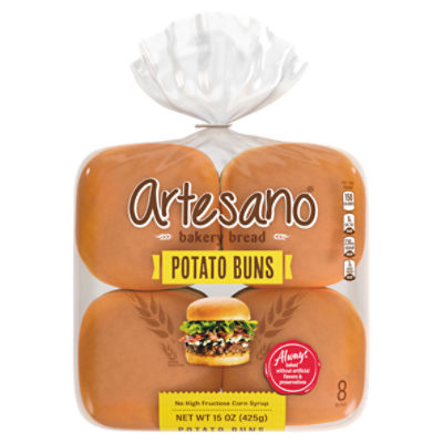 Artesano Potato Buns, 8 count, 15 oz