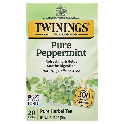 Twinings Tea Bags Pure Peppermint Herbal Tea 20 ea