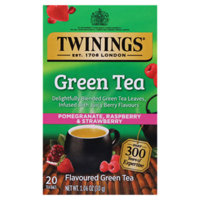 Twinings Pomegranate, Raspberry & Strawberry Flavoured Green Tea, 20 count, 1.06 oz