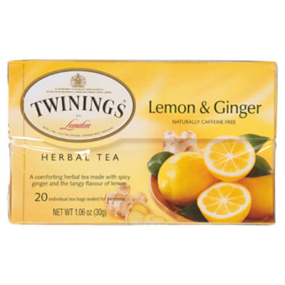 Twinings Lemon Ginger Flavored Herbal Tea 20 Tea Bags ShopRite