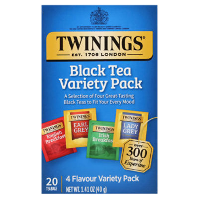 Twinings Black Tea Variety Pack 20 Tea Bags, 1.41 Ounce