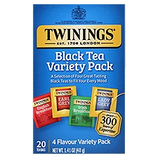 Twinings of London 4 Flavour Black Tea Bags Variety Pack, 20 count, 1.41 oz