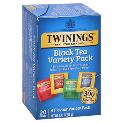 Twinings of London 4 Flavour Black Tea Bags Variety Pack, 20 count, 1.41 oz  - The Fresh Grocer