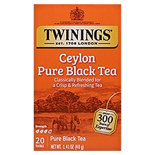 Twinings of London Ceylon Orange Pekoe 100% Pure Black, Tea Bags, 1.41 Ounce