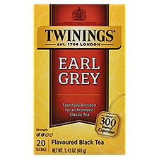 Twinings of London Earl Grey Black Tea Bags, 20 count, 1.41 oz, 1.41 Ounce