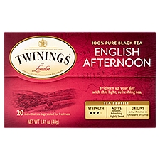 Twinings of London English Afternoon 100% Pure Black Tea Bags, 20 count, 1.41 oz, 1.41 Ounce
