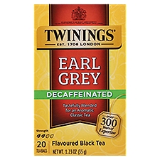 Twinings of London Decaffeinated Earl Grey Black Tea Bags, 20 count, 1.23 oz, 1.23 Fluid ounce