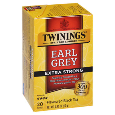 Twinings Tea Bags Extra Strong Flavoured Earl Grey Black Tea 20 ea