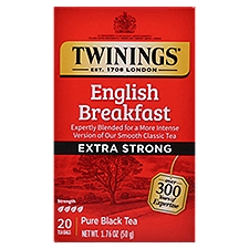 Twinings of London English Breakfast Extra Bold 100% Pure Black Tea Bags, 20 count