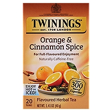 Twinings Tea Bags Orange & Cinnamon Spice Flavored Herbal Tea 20 ea