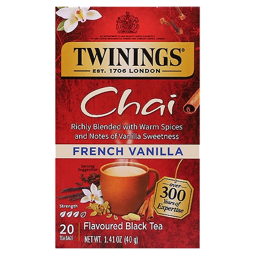 Twinings Chai French Vanilla Flavoured Black Tea 20 Tea Bags