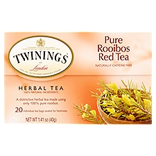 Twinings Pure Rooibos Red Tea Herbal Tea 20 Tea Bags, 1.41 Ounce