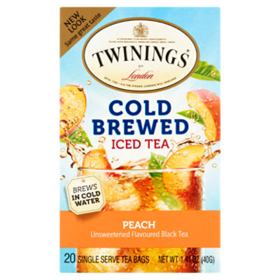 Twinings of London Cold Brewed Iced Tea Peach Tea Bags, 20 count, 1.41 oz