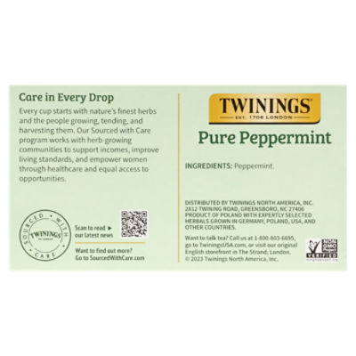 Twinings Pure Peppermint Herbal Tea Value Pack 50 Tea Bags