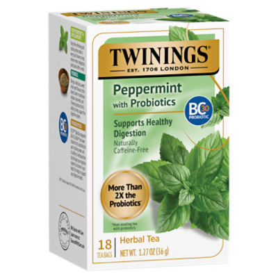 Twinings of London Probiotics Peppermint & Fennel Herbal Tea Bags, 18