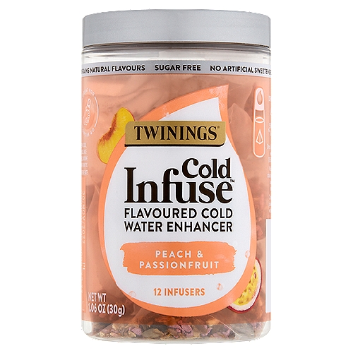 Twinings Cold Infuse Peach & Passionfruit Flavoured Cold Water Enhancer, 12 count, 1.06 oz
