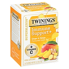 Twinings of London Superblends Ginger & Mango Flavoured Herbal Supplement, 16 count, 1.12 oz