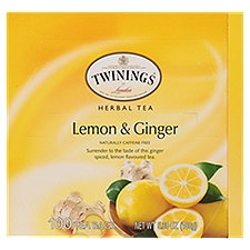 Twinings of London Lemon & Ginger Herbal Tea Bags, 100 count