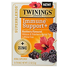 Twinings Superblends Immune Support+ Zinc Herbal Tea Bags, 16 count