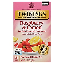 Twinings Raspberry & Lemon Flavoured Herbal Tea Bags, 20 count, 1.76 oz
