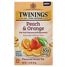 Twinings Peach & Orange Flavoured Herbal Tea Bags, 20 count, 1.76 oz, 20 Each