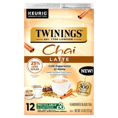 Twinings Chai Latte Flavoured Black Tea KCup Pods, 12 count, 4.5 oz