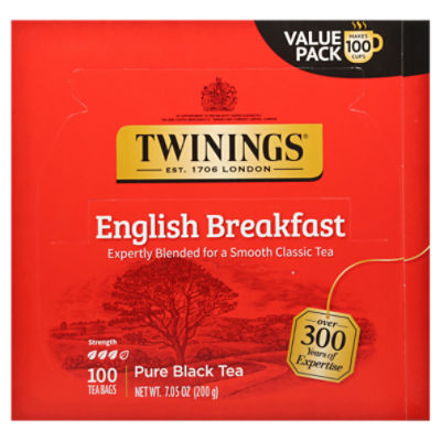 Twinings Pure English Breakfast Black Tea Value Pack 100 Tea Bags