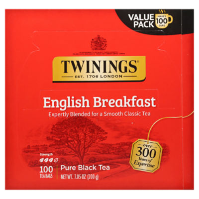 Twinings of London English Breakfast 100 Pure Black, Tea Bags