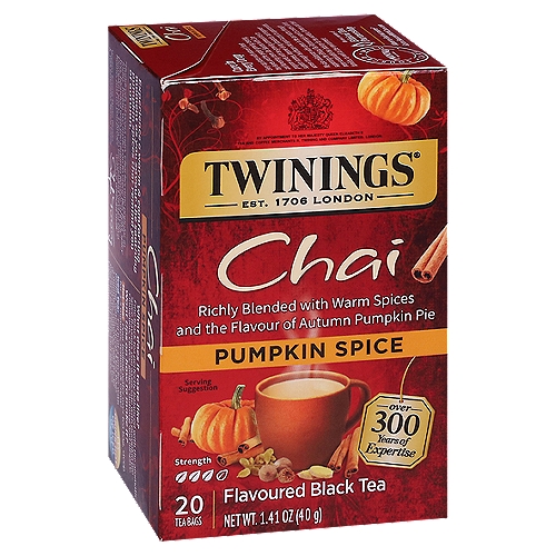 Twinings Chai Pumpkin Spice Flavoured Black Tea 20 Tea Bags